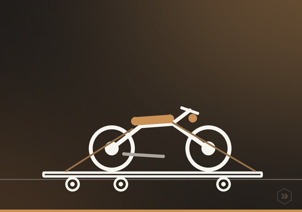 A motorcycle crated and strapped for transport
